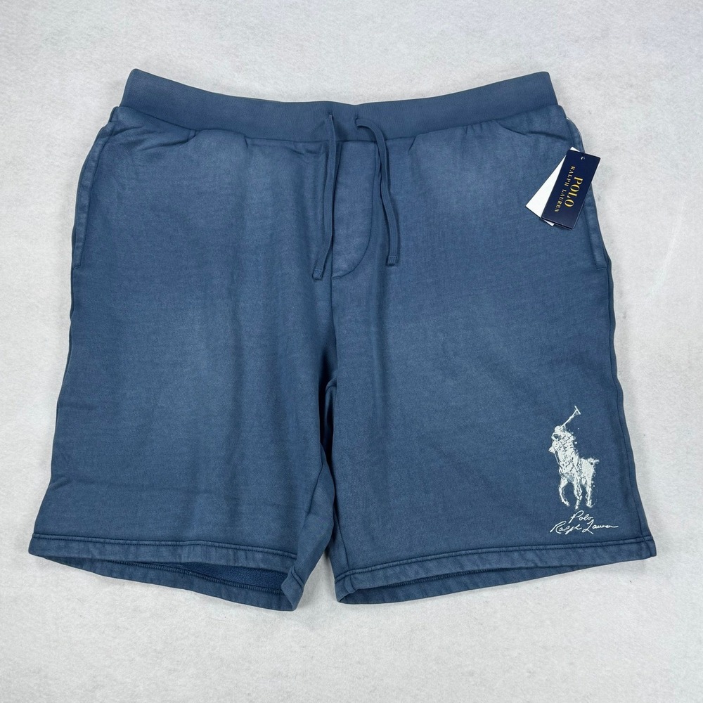 Polo Ralph Lauren Mens 2XLT Big Pony Fleece Sweat‎ Shorts Blue NWT 2XL Tall